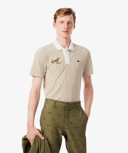 LACOSTE/ラコステ ヒートコントロールストライプポロシャツ ベージュ 3(日本サイズM) LACOSTE/ラコステ ヒートコントロールストライプポロシャツ ベージュ 3(日本サイズM)
