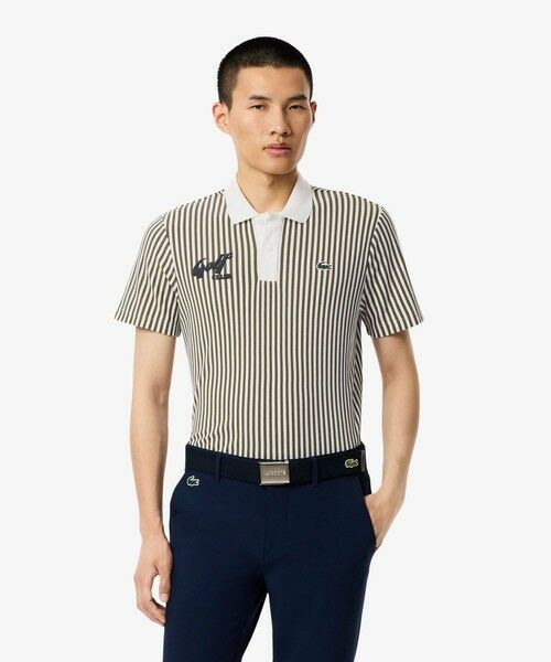 LACOSTE / ラコステ ポロシャツ | ヒートコントロールストライプポロシャツ(オリーブ)