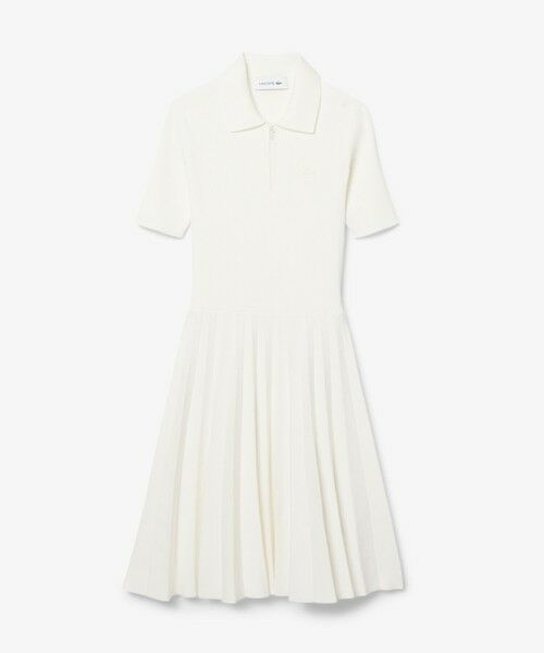 LACOSTE / ラコステ ミニ丈・ひざ丈ワンピース | レーヨン混 ポロカラープリーツドレス / ハーフジップワンピース | 詳細3