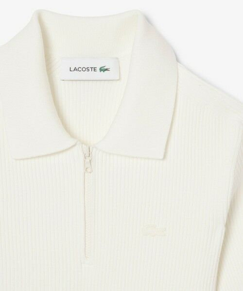 LACOSTE / ラコステ ミニ丈・ひざ丈ワンピース | レーヨン混 ポロカラープリーツドレス / ハーフジップワンピース | 詳細4