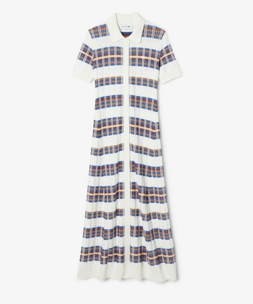 LACOSTE / ラコステ ミニ丈・ひざ丈ワンピース | リブニットマルチカラーシャツドレス | 詳細3
