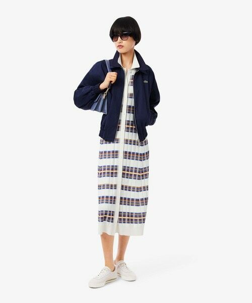 LACOSTE / ラコステ ミニ丈・ひざ丈ワンピース | リブニットマルチカラーシャツドレス | 詳細5