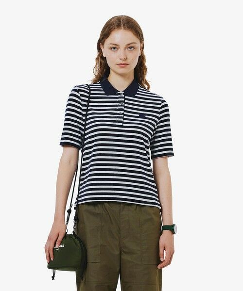 LACOSTE / ラコステ ポロシャツ | ベロアボーダー半袖ポロシャツ | 詳細1