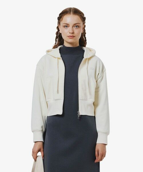 LACOSTE/ラコステ 裏パイルクロップドジップフーディー オフホワイト 38(L) LACOSTE/ラコステ 裏パイルクロップドジップフーディー オフホワイト 38(L)