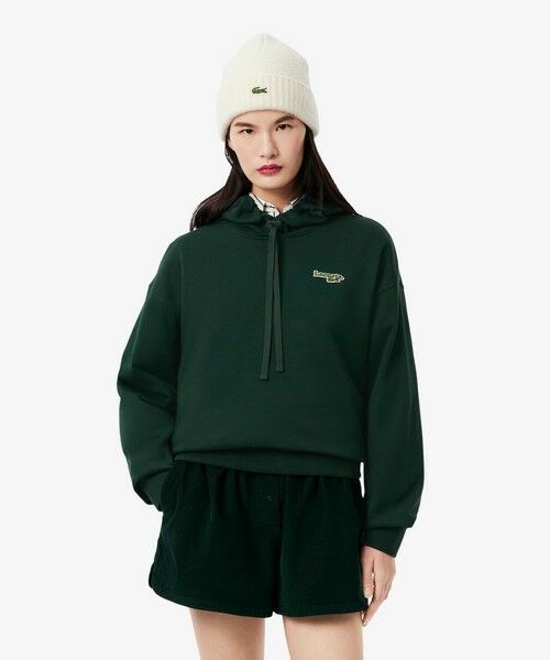 LACOSTE / ラコステ パーカー | ネーム&ワニロゴパッチスウェットフーディー(ダークグリーン)