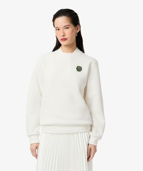 LACOSTE/ラコステ 【EC only】ラコステパリエンブレムワッペンダブルフェイス鹿の子スウェット ホワイト 38(L) LACOSTE/ラコステ 【EC only】ラコステパリエンブレムワッペンダブルフェイス鹿の子スウェット ホワイト 38(L)