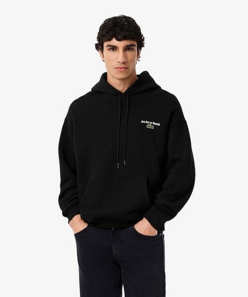 LACOSTE/ラコステ Jeu Set et Matchバックプリントスウェットフーディー ブラック 5(日本サイズXL) LACOSTE/ラコステ Jeu Set et Matchバックプリントスウェットフーディー ブラック 5(日本サイズXL)