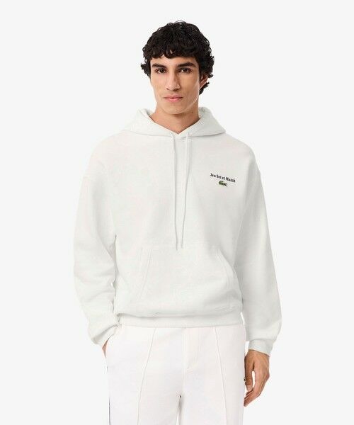 LACOSTE/ラコステ Jeu Set et Matchバックプリントスウェットフーディー ホワイト 4(日本サイズL) LACOSTE/ラコステ Jeu Set et Matchバックプリントスウェットフーディー ホワイト 4(日本サイズL)