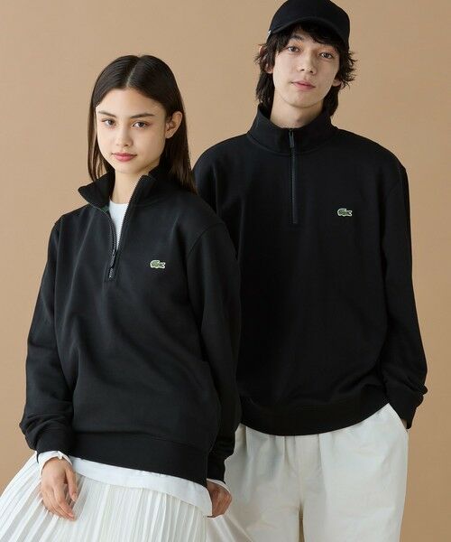 LACOSTE / ラコステ スウェット | ハイネックハーフジップスウェット(ブラック)