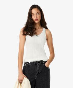 LACOSTE / ラコステ タンクトップ | レース調 ポワンテルニット リボンタンクトップ