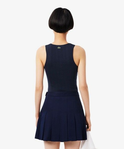 LACOSTE / ラコステ タンクトップ | レース調 ポワンテルニット リボンタンクトップ | 詳細2