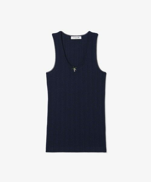 LACOSTE / ラコステ タンクトップ | レース調 ポワンテルニット リボンタンクトップ | 詳細3