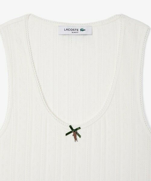 LACOSTE / ラコステ タンクトップ | レース調 ポワンテルニット リボンタンクトップ | 詳細10