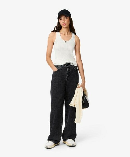 LACOSTE / ラコステ タンクトップ | レース調 ポワンテルニット リボンタンクトップ | 詳細12