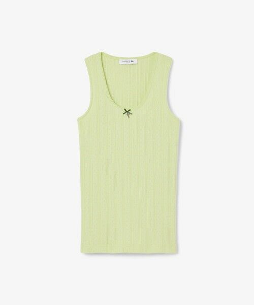 LACOSTE / ラコステ Tシャツ | レース調 ポワンテルニット リボンタンクトップ | 詳細14