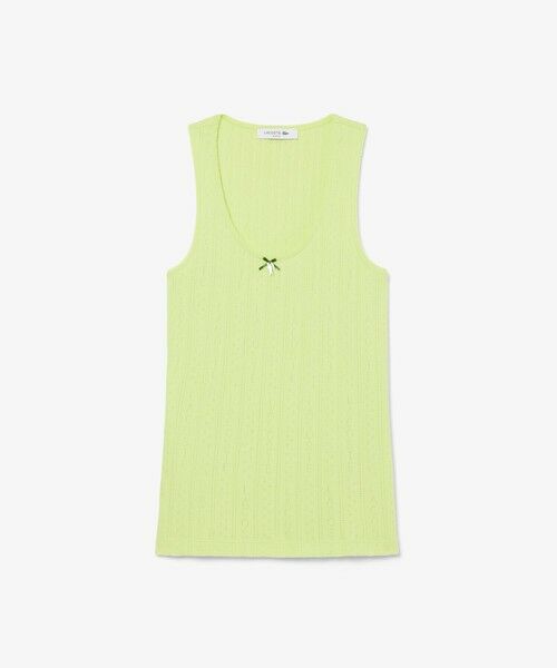 LACOSTE / ラコステ Tシャツ | レース調 ポワンテルニット リボンタンクトップ | 詳細15