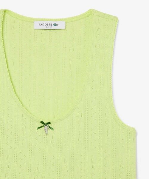 LACOSTE / ラコステ Tシャツ | レース調 ポワンテルニット リボンタンクトップ | 詳細16