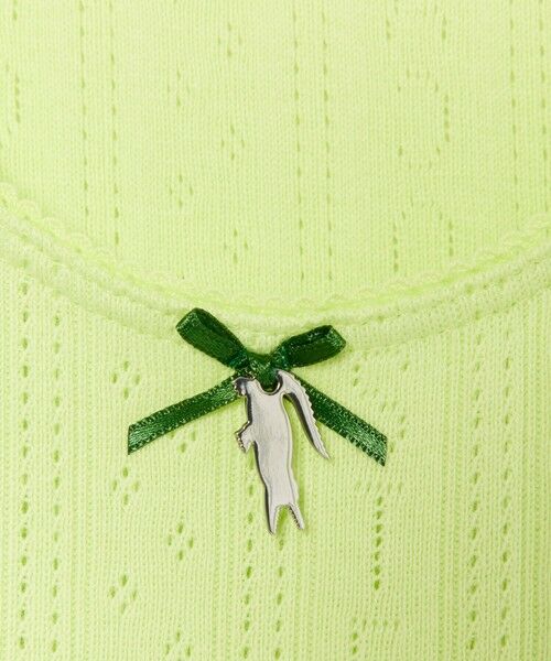 LACOSTE / ラコステ Tシャツ | レース調 ポワンテルニット リボンタンクトップ | 詳細17