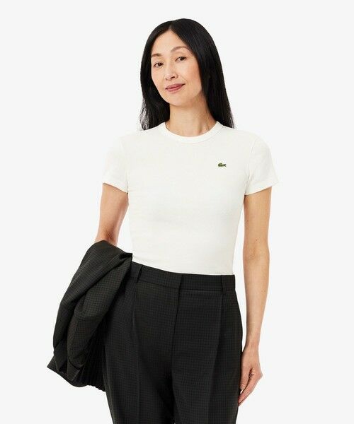 LACOSTE / ラコステ シャツ・ブラウス | タイトフィットリブニットTシャツ(ホワイト)