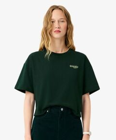 LACOSTE / ラコステ Tシャツ | ネーム＆ワニロゴパッチクロップド半袖Tシャツ