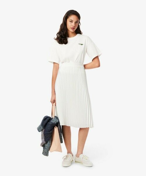 LACOSTE / ラコステ Tシャツ | ネーム&ワニロゴパッチクロップド半袖Tシャツ | 詳細7