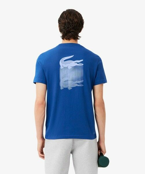 LACOSTE / ラコステ Tシャツ | フェイドエフェクトワニロゴバックプリントウルトラドライTシャツ(ブルー)
