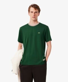LACOSTE / ラコステ Tシャツ | ボーダーリブネックフレンチメイドTシャツ