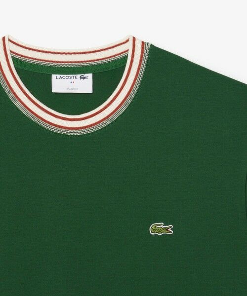 LACOSTE / ラコステ Tシャツ | ボーダーリブネックフレンチメイドTシャツ | 詳細4