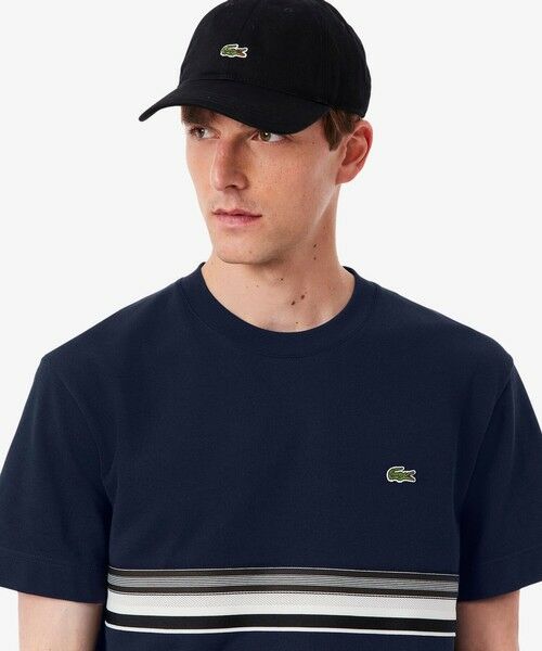 LACOSTE / ラコステ Tシャツ | フロントボーダーフレンチメイド鹿の子Tシャツ | 詳細1