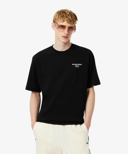 LACOSTE/ラコステ ルーズフィットヘビーウェイトバックプリントTシャツ ブラック 2(日本サイズS) LACOSTE/ラコステ ルーズフィットヘビーウェイトバックプリントTシャツ ブラック 2(日本サイズS)
