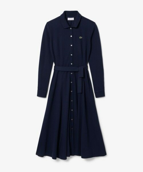 LACOSTE / ラコステ ミニ丈・ひざ丈ワンピース | 鹿の子地ポロカラーシャツドレス | 詳細3