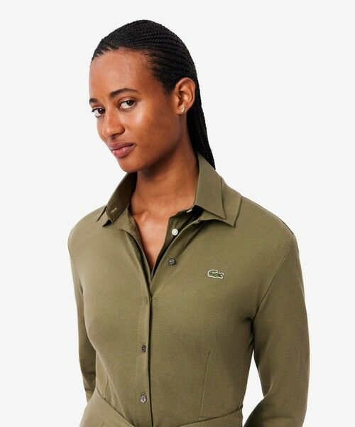 LACOSTE / ラコステ ミニ丈・ひざ丈ワンピース | 鹿の子地ポロカラーシャツドレス | 詳細7