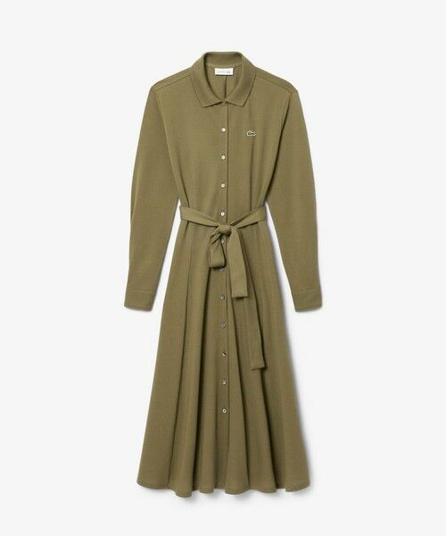 LACOSTE / ラコステ ミニ丈・ひざ丈ワンピース | 鹿の子地ポロカラーシャツドレス | 詳細9