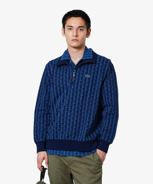 LACOSTE/ラコステ インディゴスウェットモノグラムトラックジャケット インディゴブルー 2(日本サイズS)