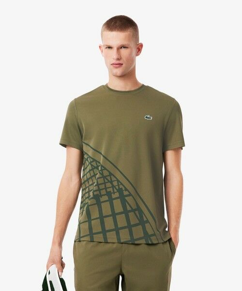 LACOSTE / ラコステ Tシャツ | ラケットグラフィックウルトラドライTシャツ(オリーブ)