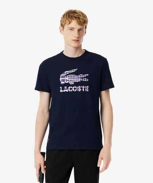 LACOSTE / ラコステ Tシャツ | 『ダニール・メドベージェフ』ラケットレイヤードグラフィックプリントTシャツ(ネイビー)