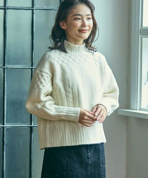 LACOSTE / ラコステ ニット・セーター | パッチワークエフェクト ウールニットハイネックセーター | 詳細1