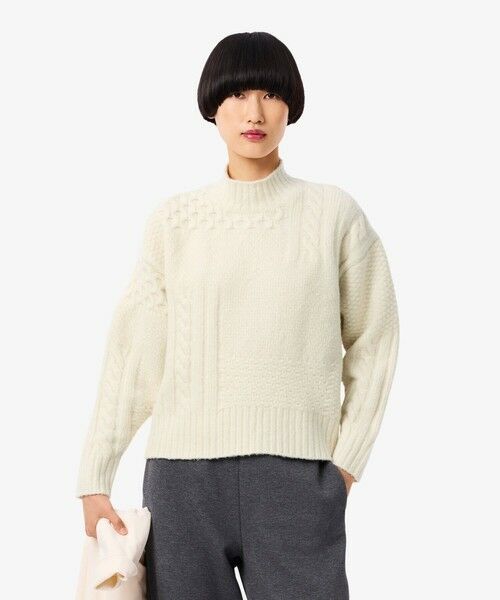 LACOSTE / ラコステ ニット・セーター | パッチワークエフェクト ウールニットハイネックセーター | 詳細12