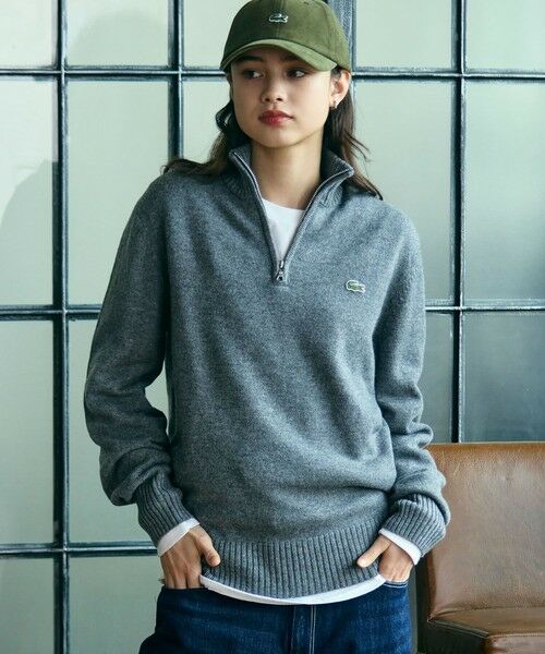 LACOSTE / ラコステ ニット・セーター | ハイネックハーフジップ ウールニットセーター | 詳細3