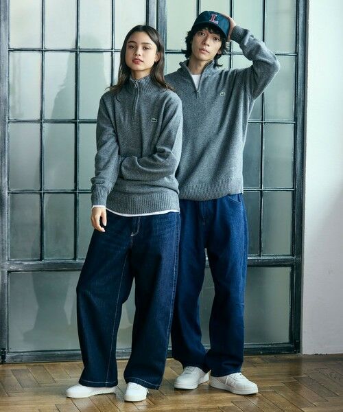 LACOSTE / ラコステ ニット・セーター | ハイネックハーフジップ ウールニットセーター | 詳細6