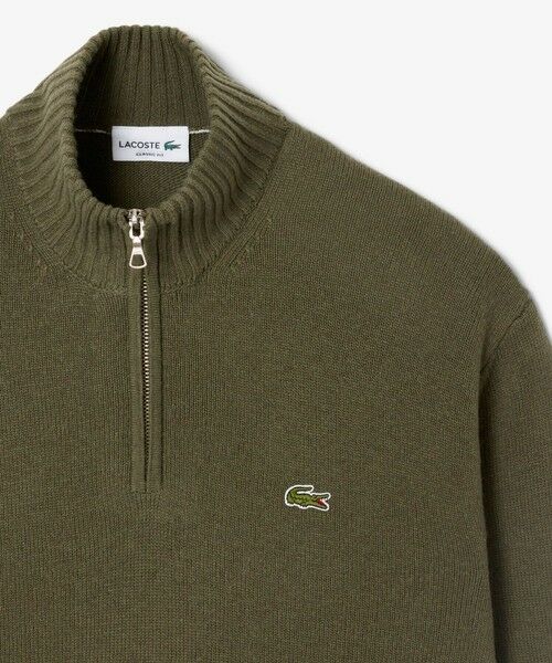 LACOSTE / ラコステ ニット・セーター | ハイネックハーフジップ ウールニットセーター | 詳細14