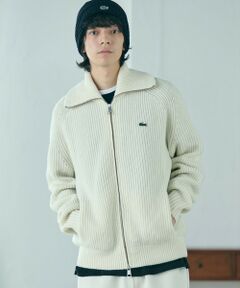 LACOSTE / ラコステ ニット・セーター | ミドルゲージハイネックジップウールセーター / ドライバーズニット