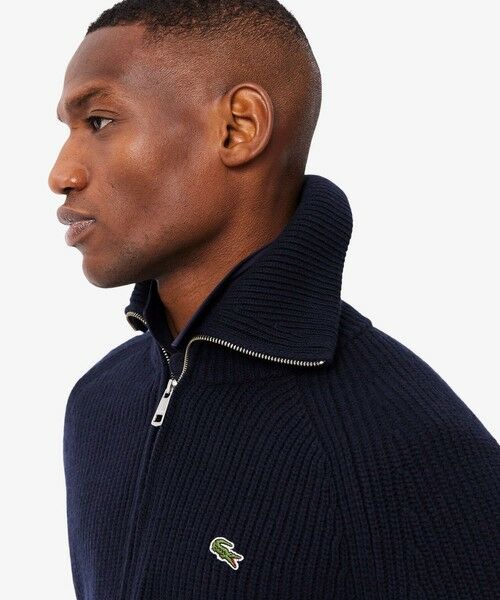 LACOSTE / ラコステ ニット・セーター | ミドルゲージハイネックジップウールセーター / ドライバーズニット | 詳細2