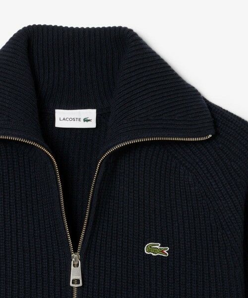 LACOSTE / ラコステ ニット・セーター | ミドルゲージハイネックジップウールセーター / ドライバーズニット | 詳細4