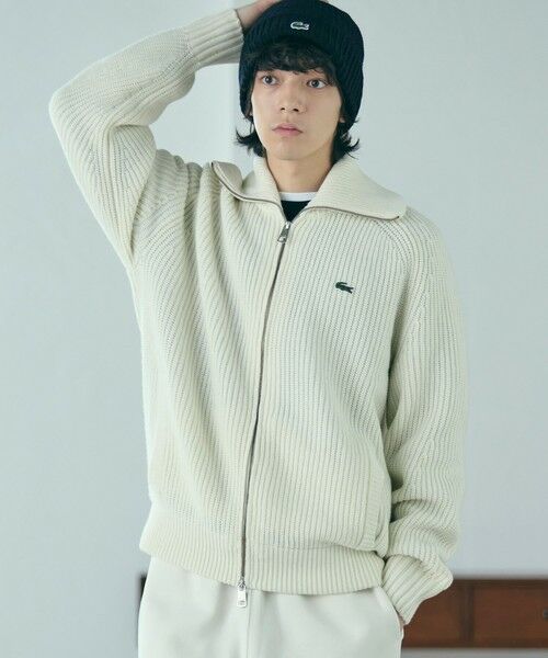LACOSTE / ラコステ ニット・セーター | ミドルゲージハイネックジップウールセーター / ドライバーズニット | 詳細7