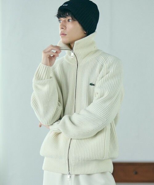 LACOSTE / ラコステ ニット・セーター | ミドルゲージハイネックジップウールセーター / ドライバーズニット | 詳細8