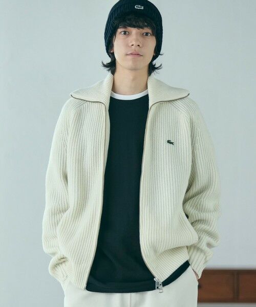 LACOSTE / ラコステ ニット・セーター | ミドルゲージハイネックジップウールセーター / ドライバーズニット | 詳細10