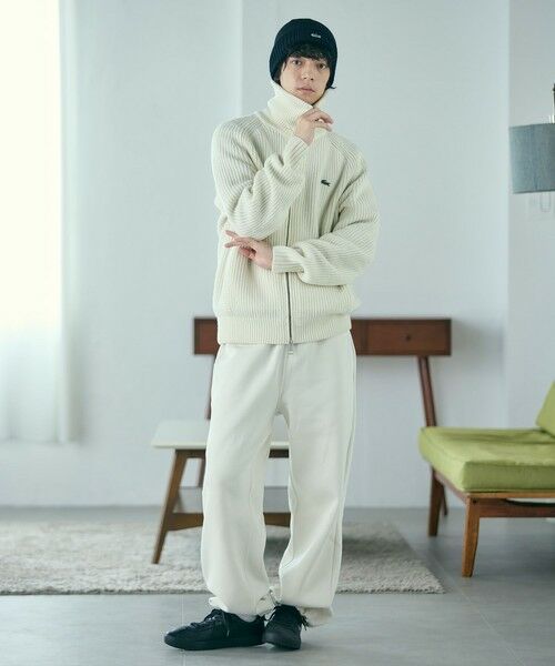LACOSTE / ラコステ ニット・セーター | ミドルゲージハイネックジップウールセーター / ドライバーズニット | 詳細13