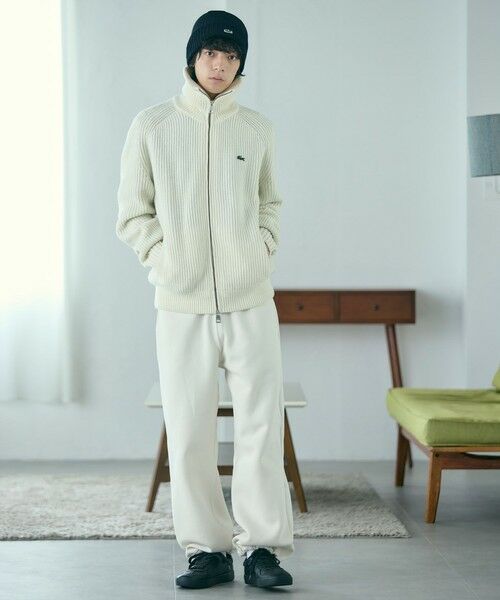 LACOSTE / ラコステ ニット・セーター | ミドルゲージハイネックジップウールセーター / ドライバーズニット | 詳細14