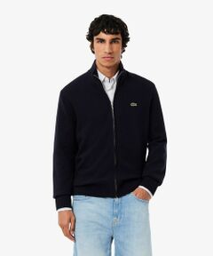LACOSTE / ラコステ ニット・セーター | ハイネックフルジップ ウールニットセーター / ドライバーズニット